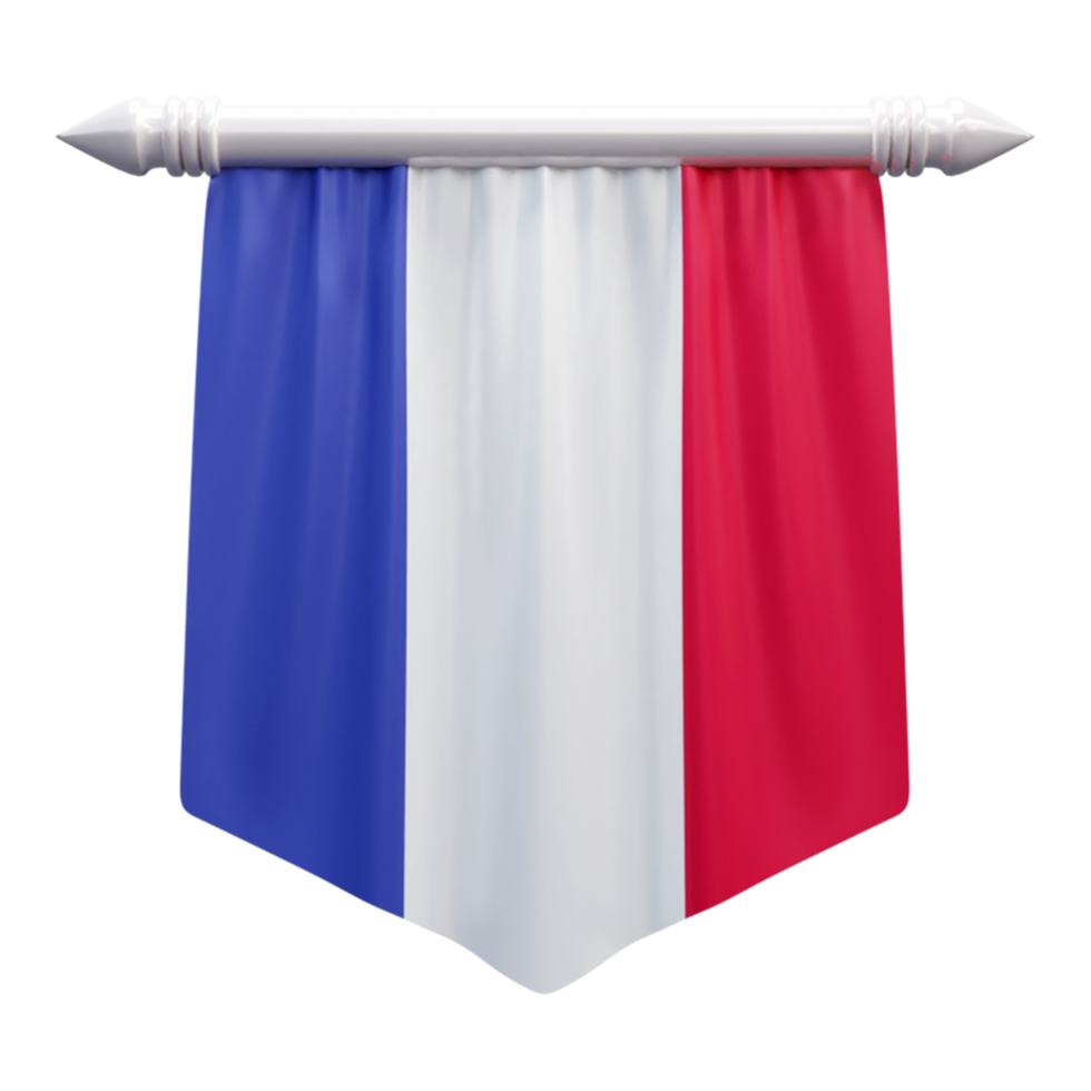 França nacional bandeira conjunto ilustração ou 3d realista França acenando país bandeira conjunto ícone png