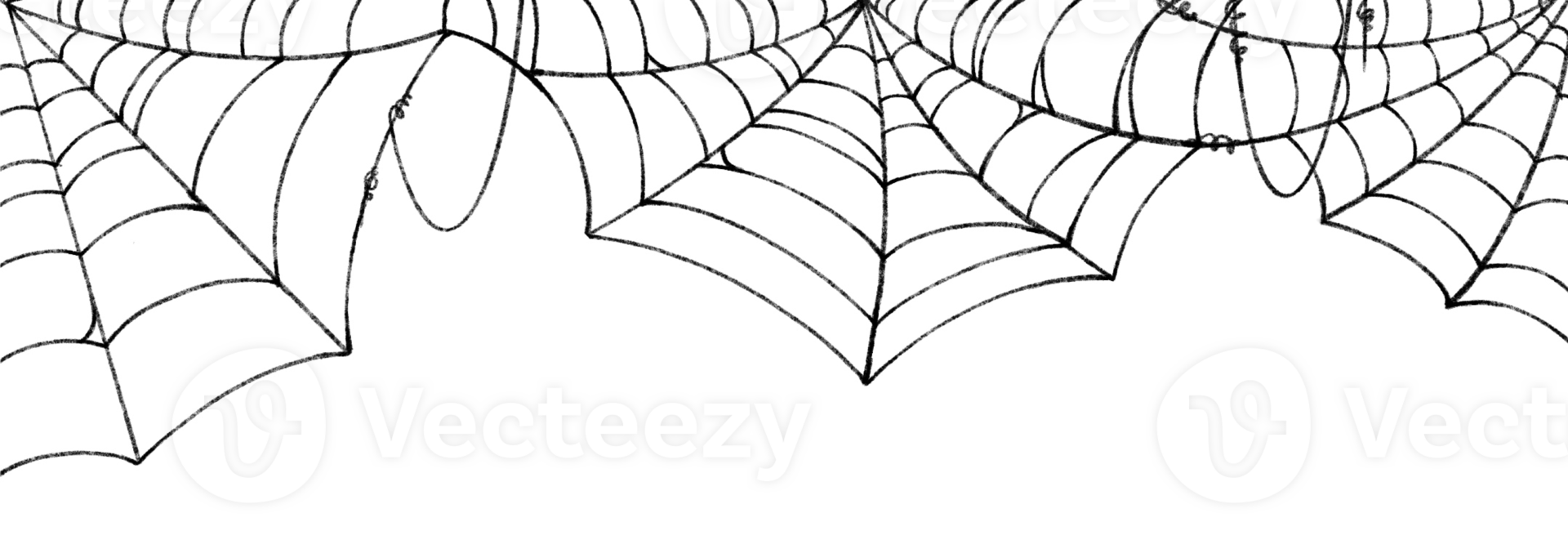Spooky Halloween party background with spiderwebs. Use it for posters, brochures, png