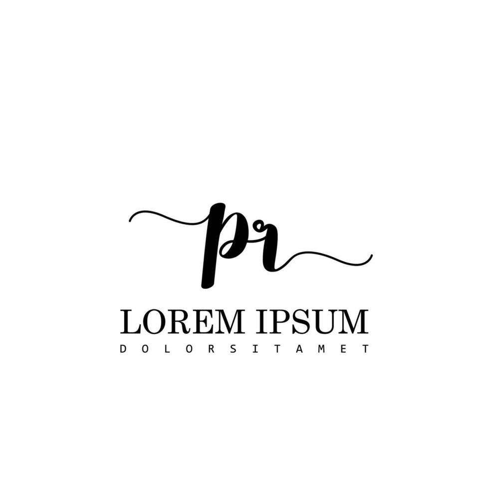 PR Initial Handwriting Template Design vector