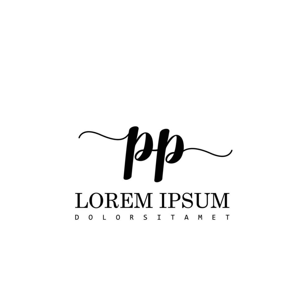 PP Initial Handwriting Template Design vector