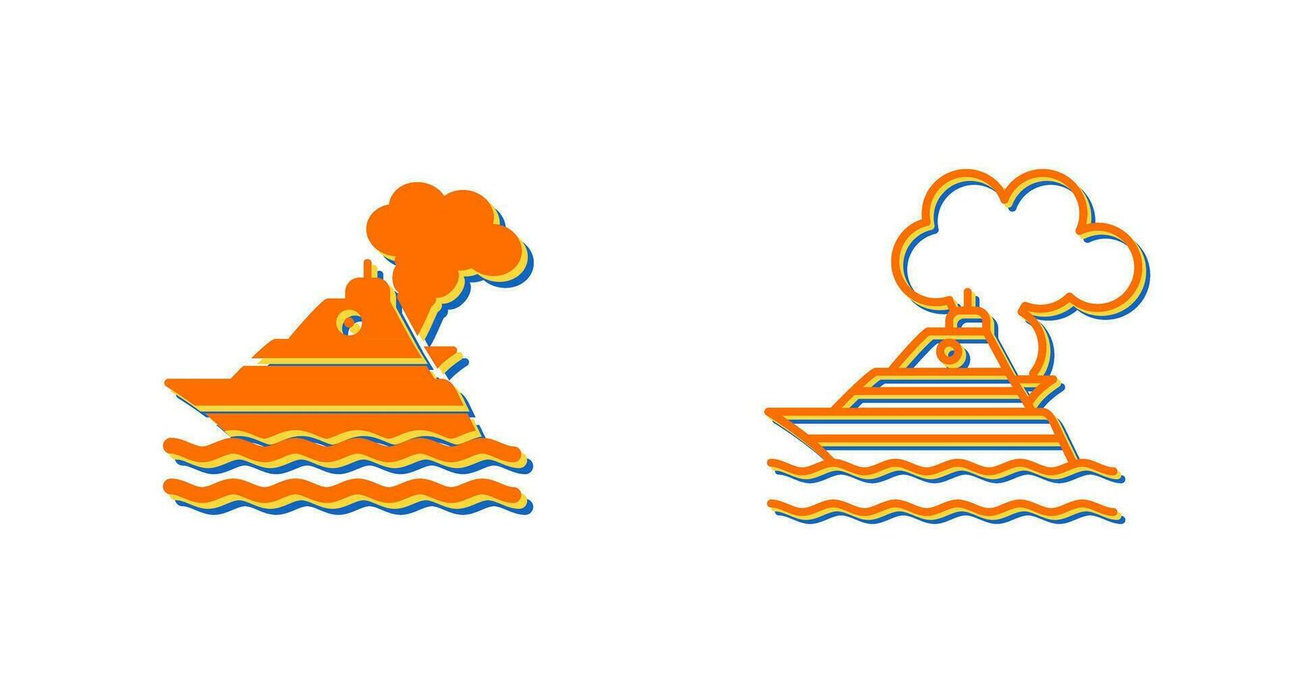 icono de vector de contaminación de barco