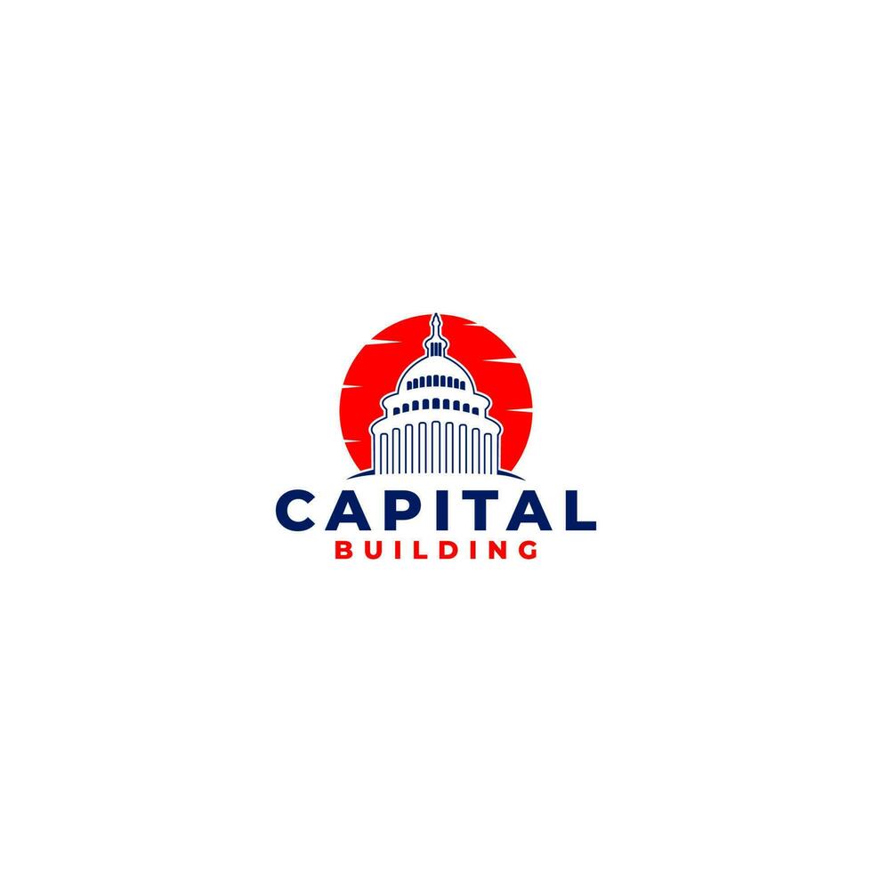 Capital Building Logo Design Vector