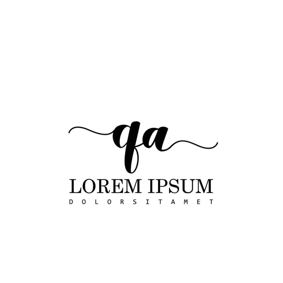 QA Initial Handwriting Template Design vector