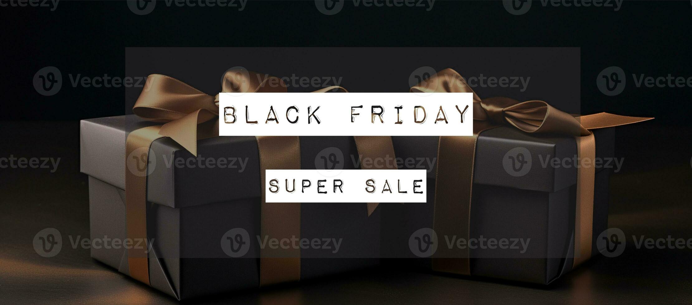 Black Friday Super Sale. Dark background text lettering. Banner photo