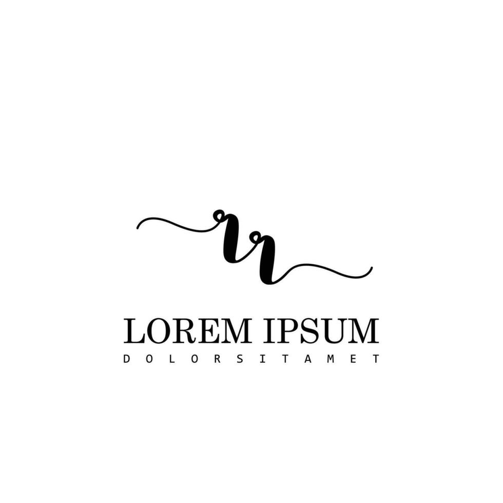 RR Initial Handwriting Template Design vector
