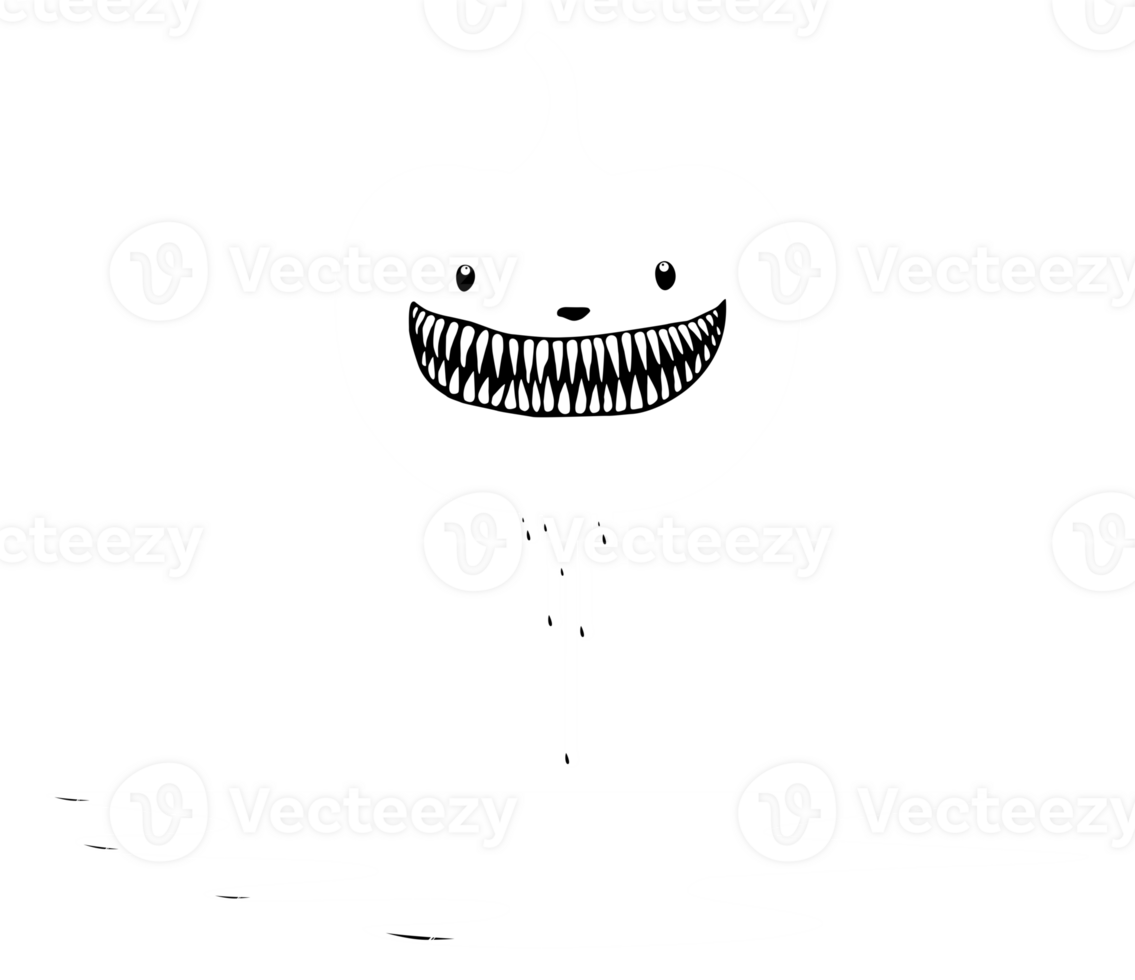 Bloody Scary Pumpkin, can use for Sign, Icon, Symbol and Halloween Theme Poster, Art Illustration for Movie with genre Horror or Mystery. Format PNG