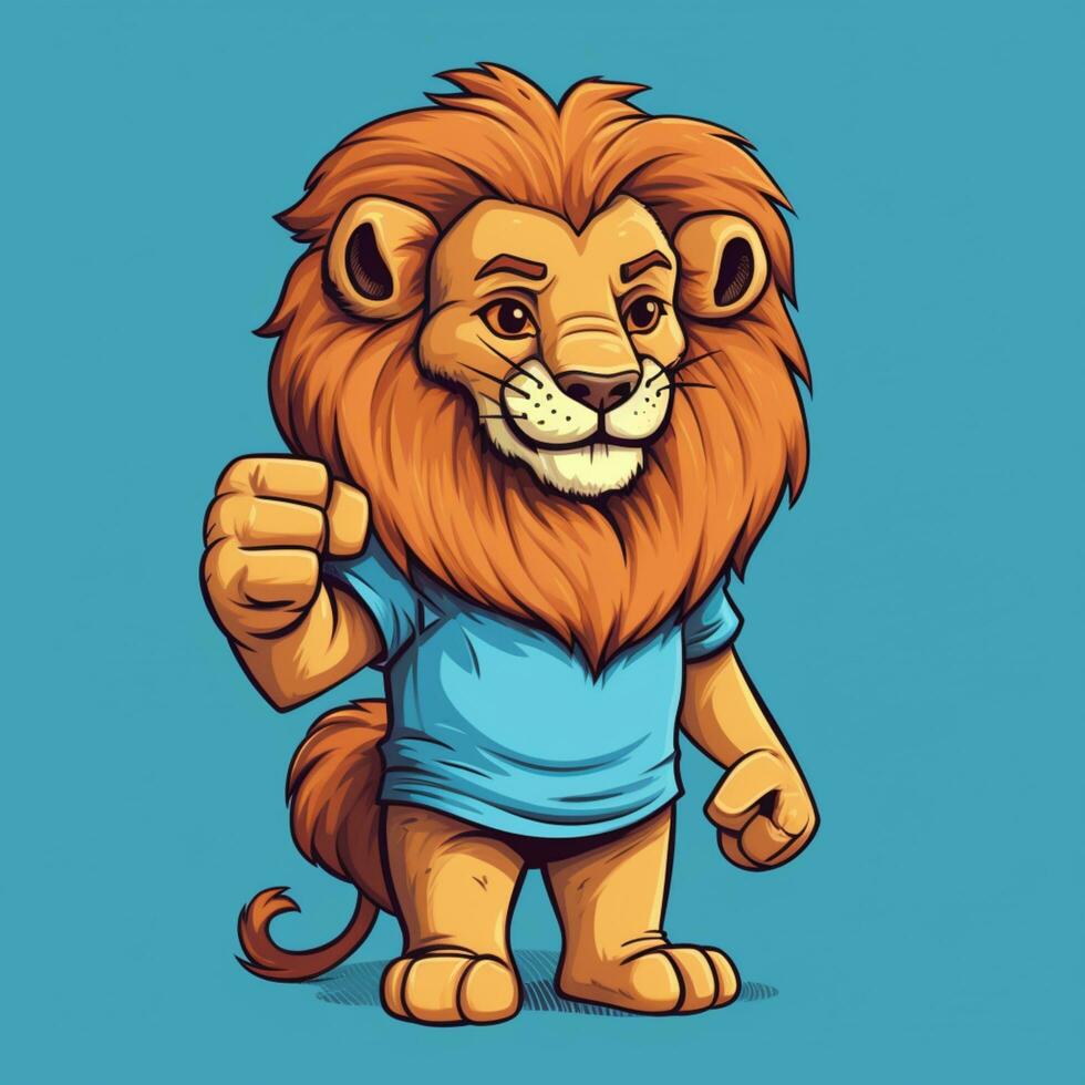 lion illustration art on background photo