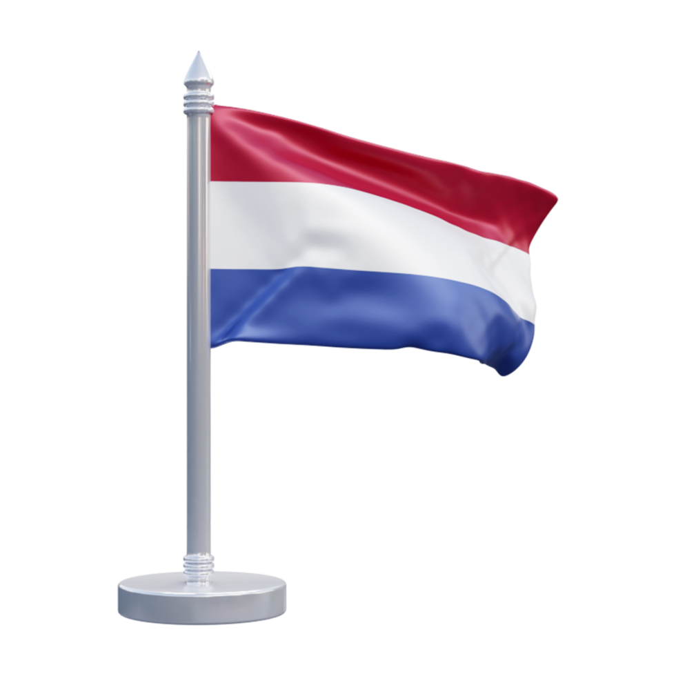 Países Bajos nacional bandera conjunto ilustración o 3d realista Países Bajos ondulación país bandera conjunto icono png