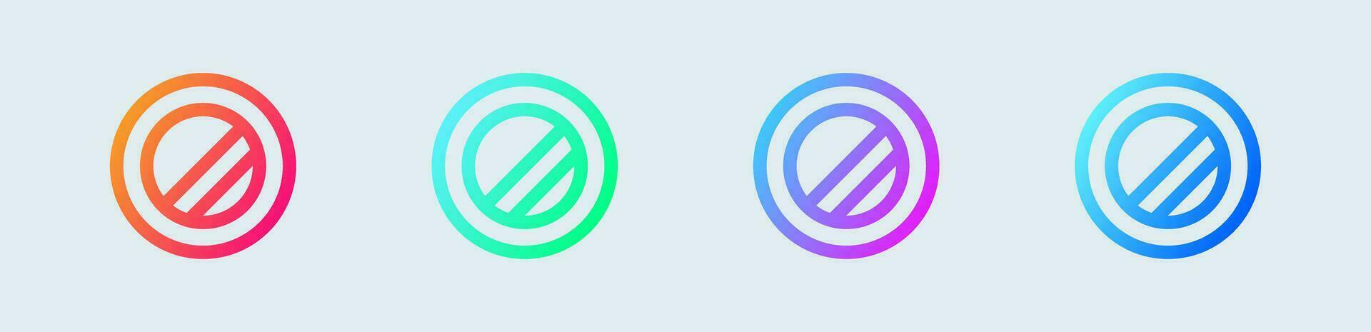 Contrast line icon in gradient colors. Brightness signs vector illustration.