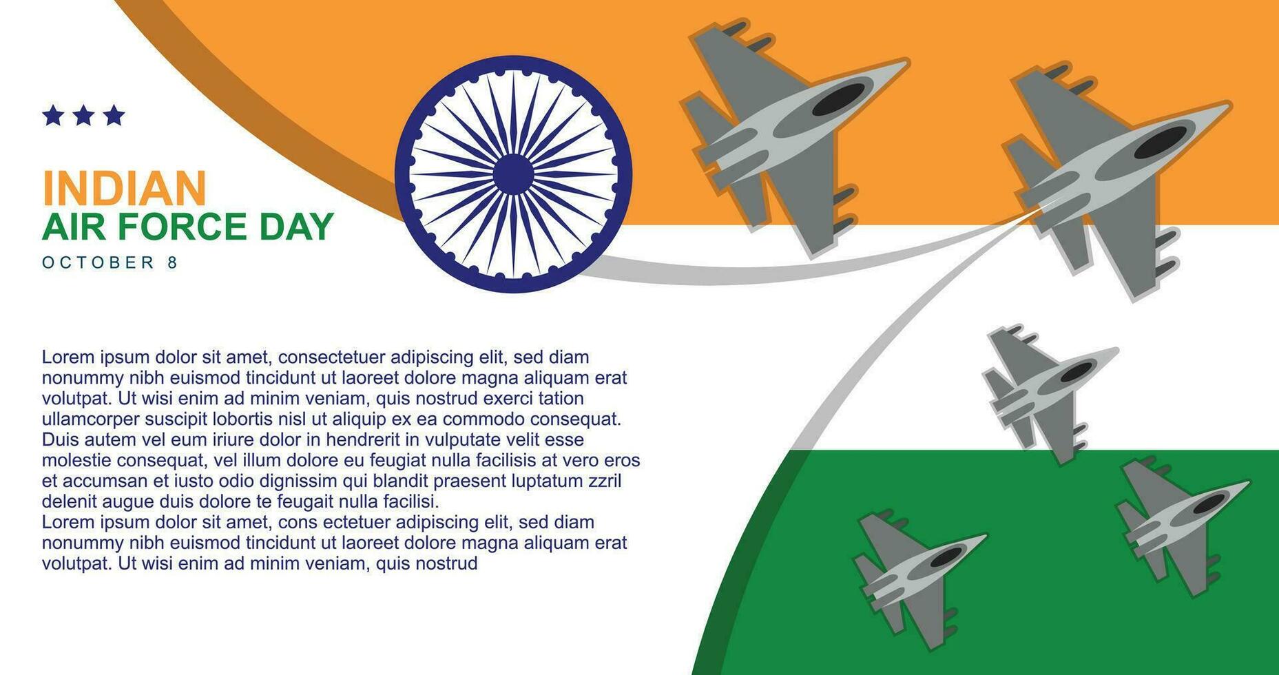 Indian Air Force Day background. vector