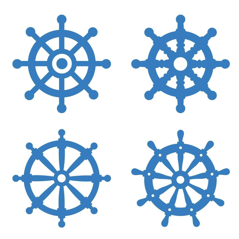 Set of round ship rudder vector