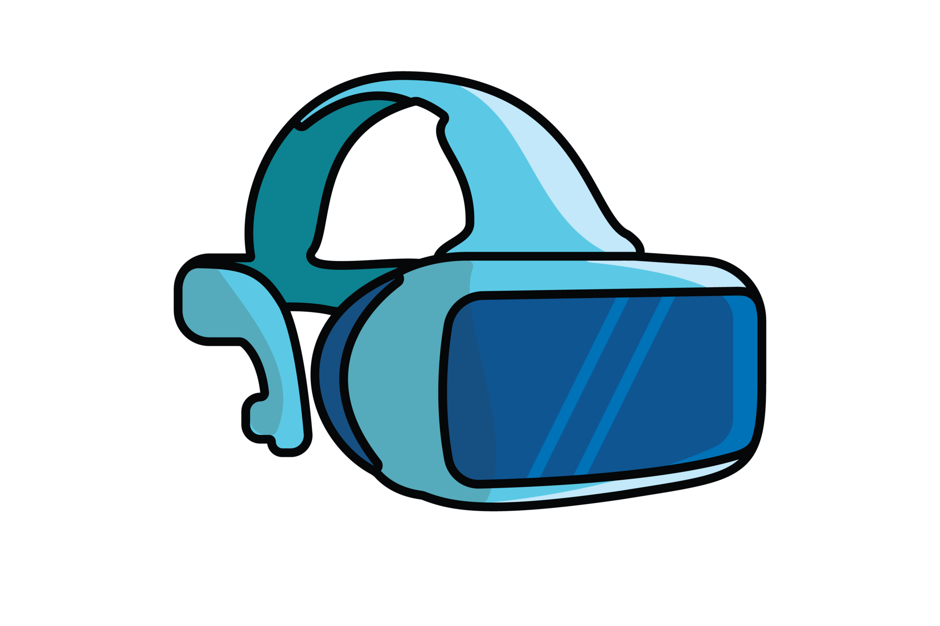 Virtual Reality Sports Headset Glasses illustration. Technology object