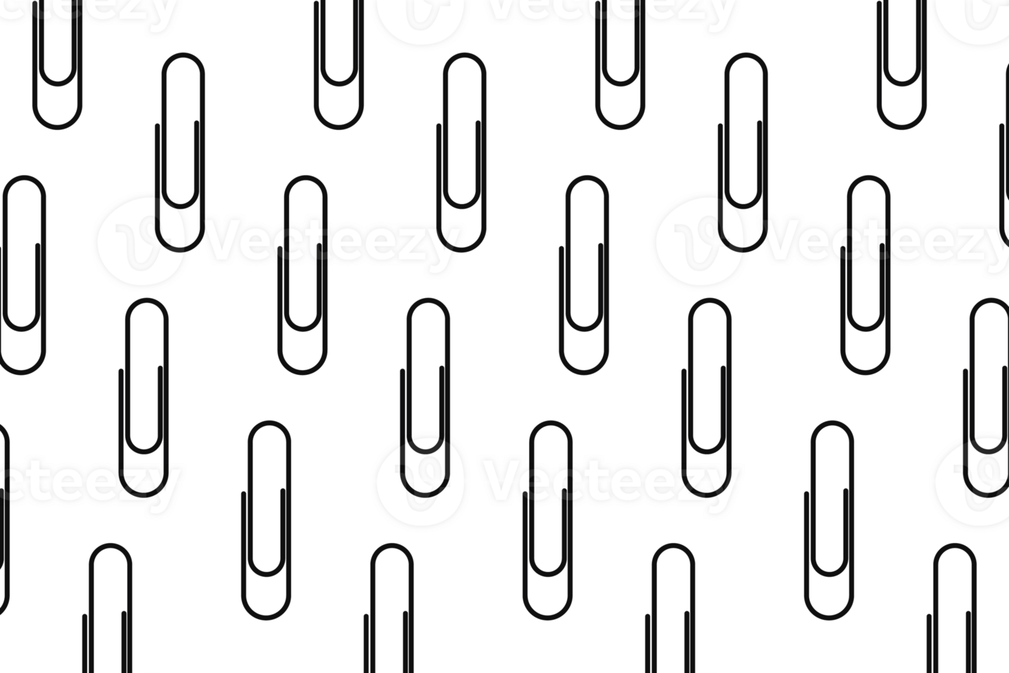 Paper Clip seamless pattern design. Education working equipment icon concept. Black metal Paper clip pattern design. png