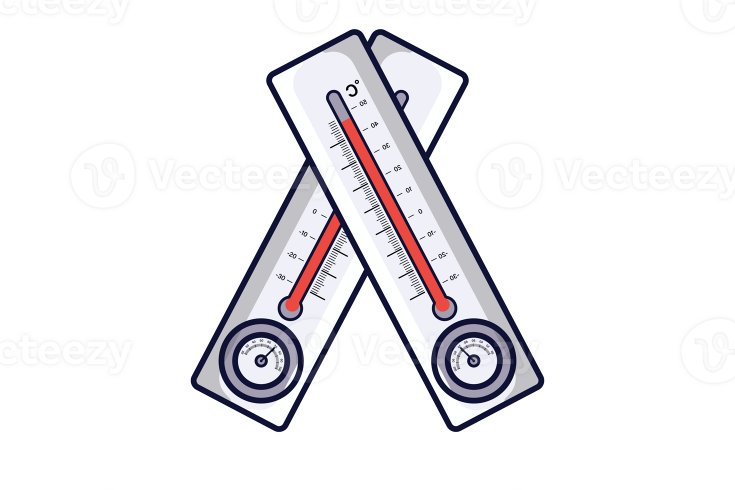 Celsius Meteorologie Thermometer Illustration. Gesundheit und medizinisch Objekt Symbol Konzept. Thermometer zum Messung Hitze und kalt Winter Temperatur. Temperatur Rahmen zum Messung Wetter. png