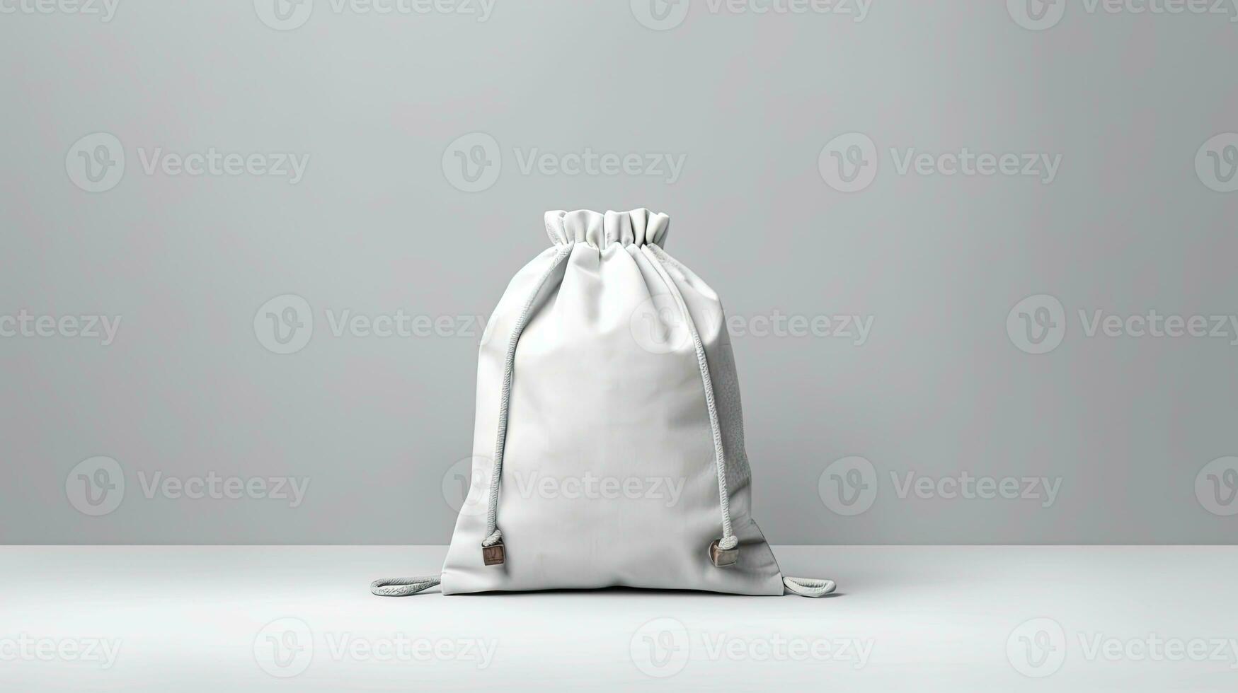 Packaging Bag Mockup White with shades on white Bg, AI Generated photo