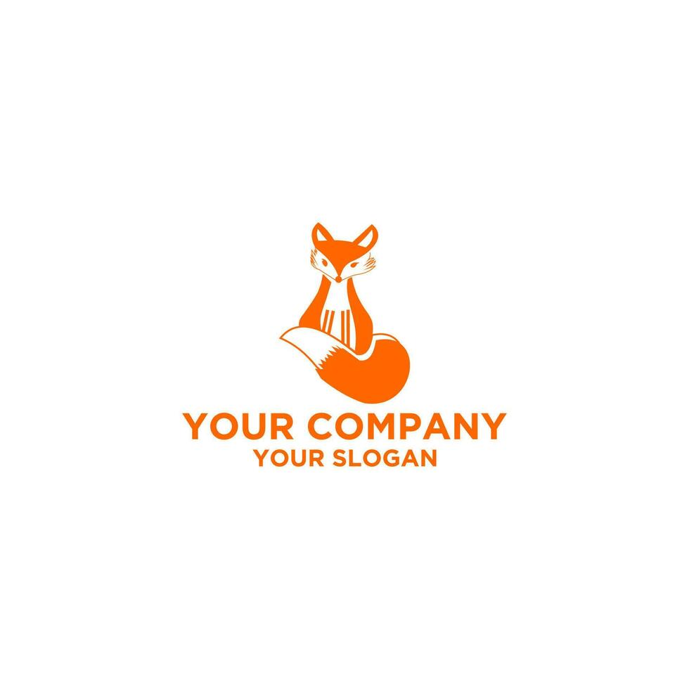 Cute Fox Logo Design Vector