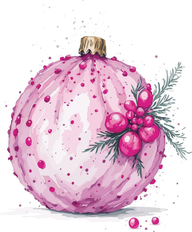 acuarela rosado Navidad clipart vector