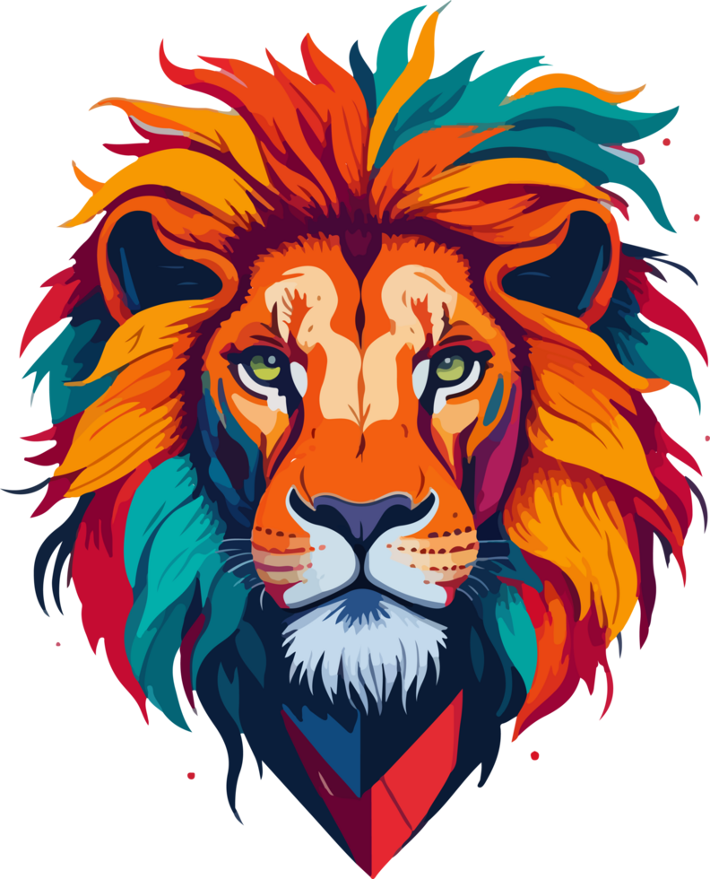 coloré Lion logo png gratuit ai génératif