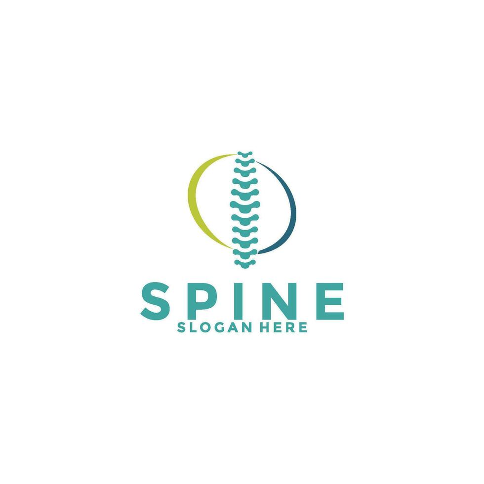 Spine logo design template icon,Chiropractic logo design unique idea concept vector