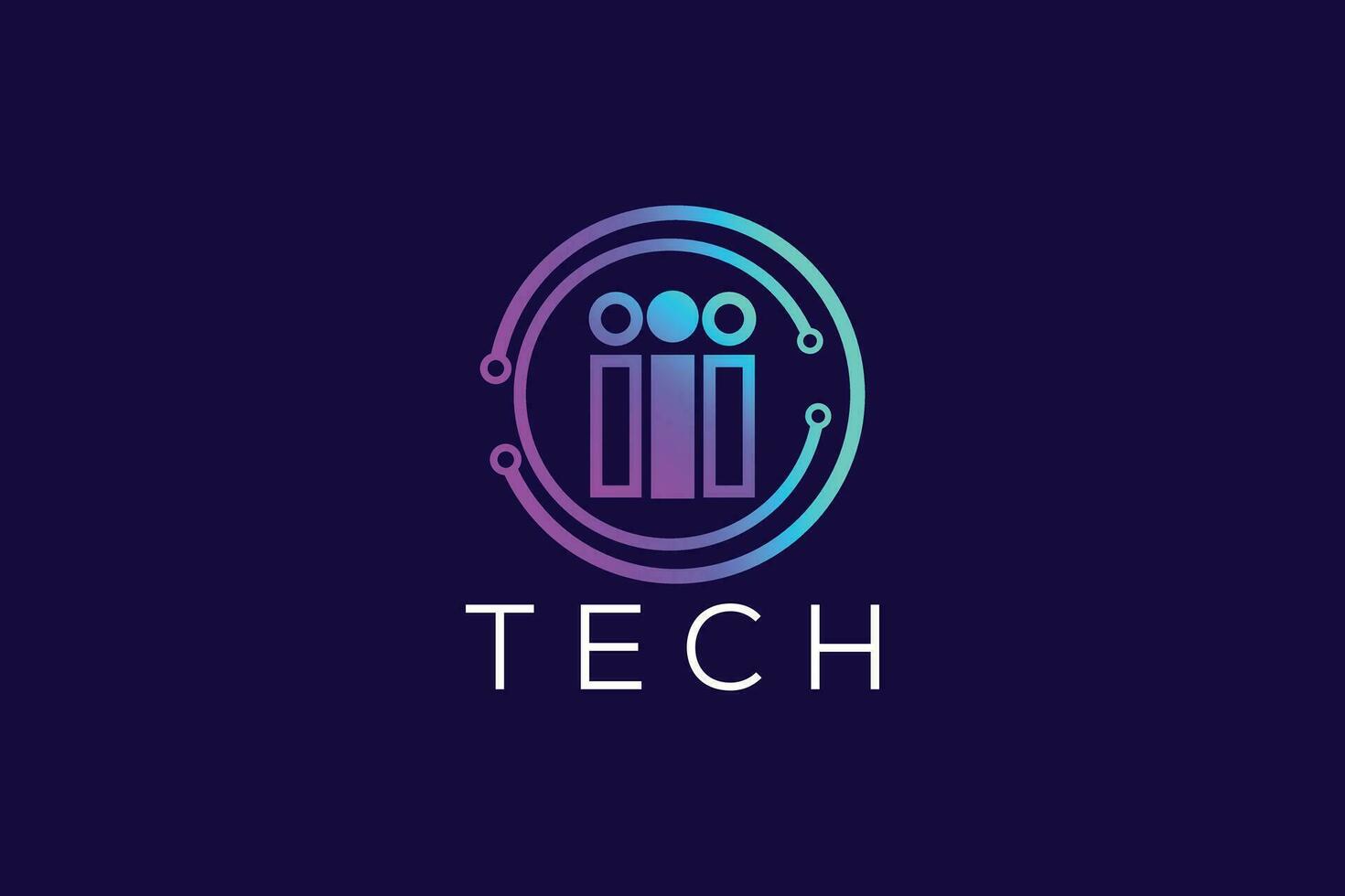 Trendy and Professional colorful letter i Technology business man logo design vector template