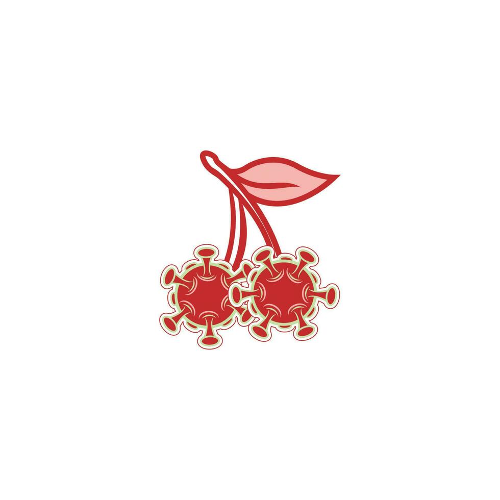 cherry fruit coronavirus vector illustration