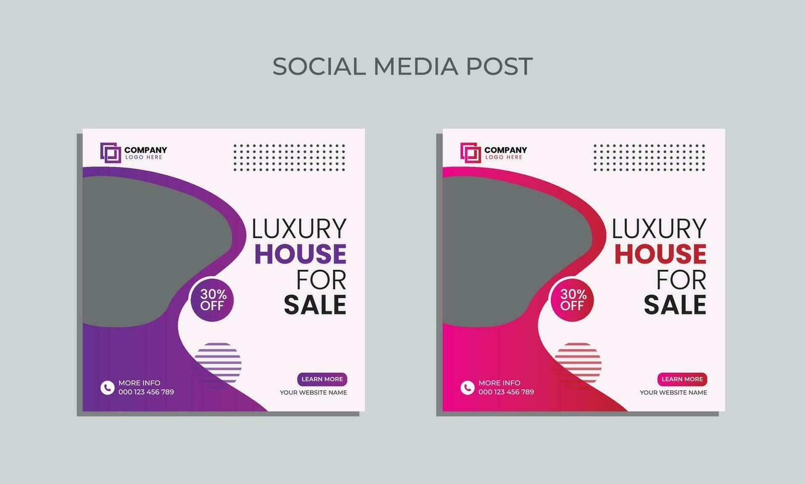 vector editable social media post design. luxury house sale social media post template.