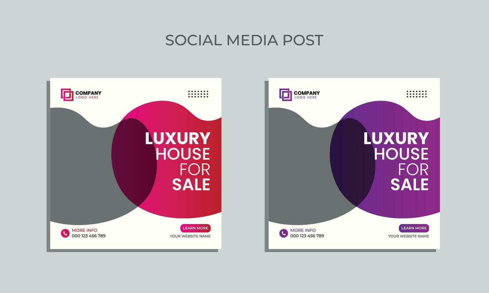 vector editable social media post design. luxury house sale social media post template.