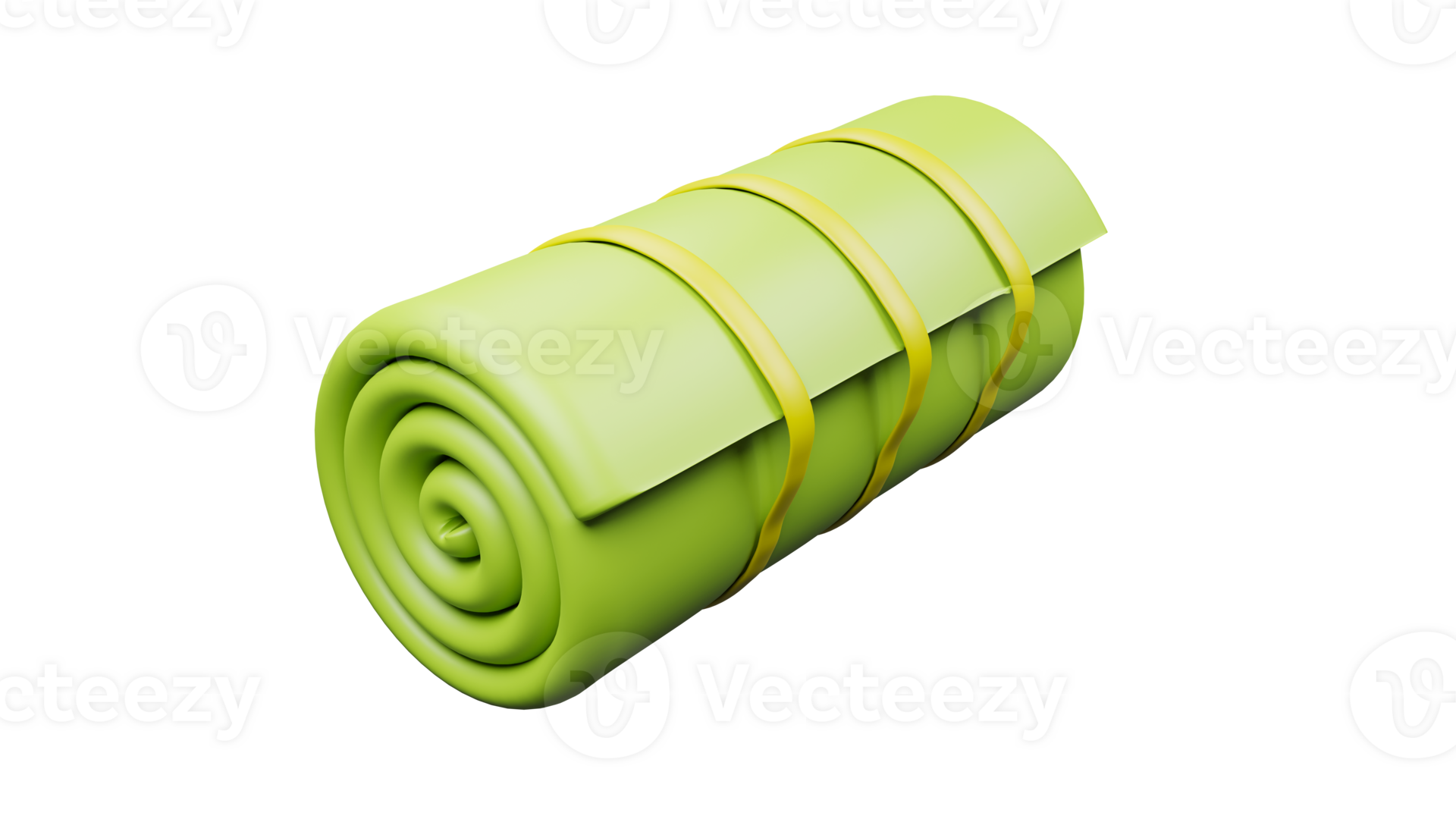 3D rendering of camping or hiking sleeping bag, blanket roll, equipment