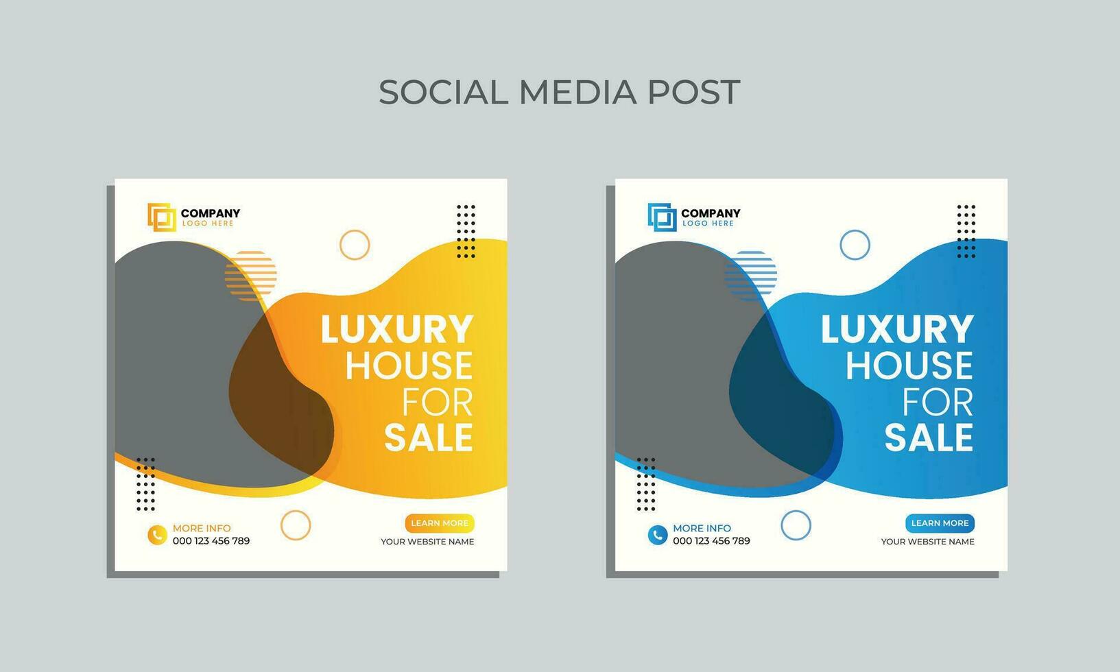 vector editable social media post design. luxury house sale social media post template.