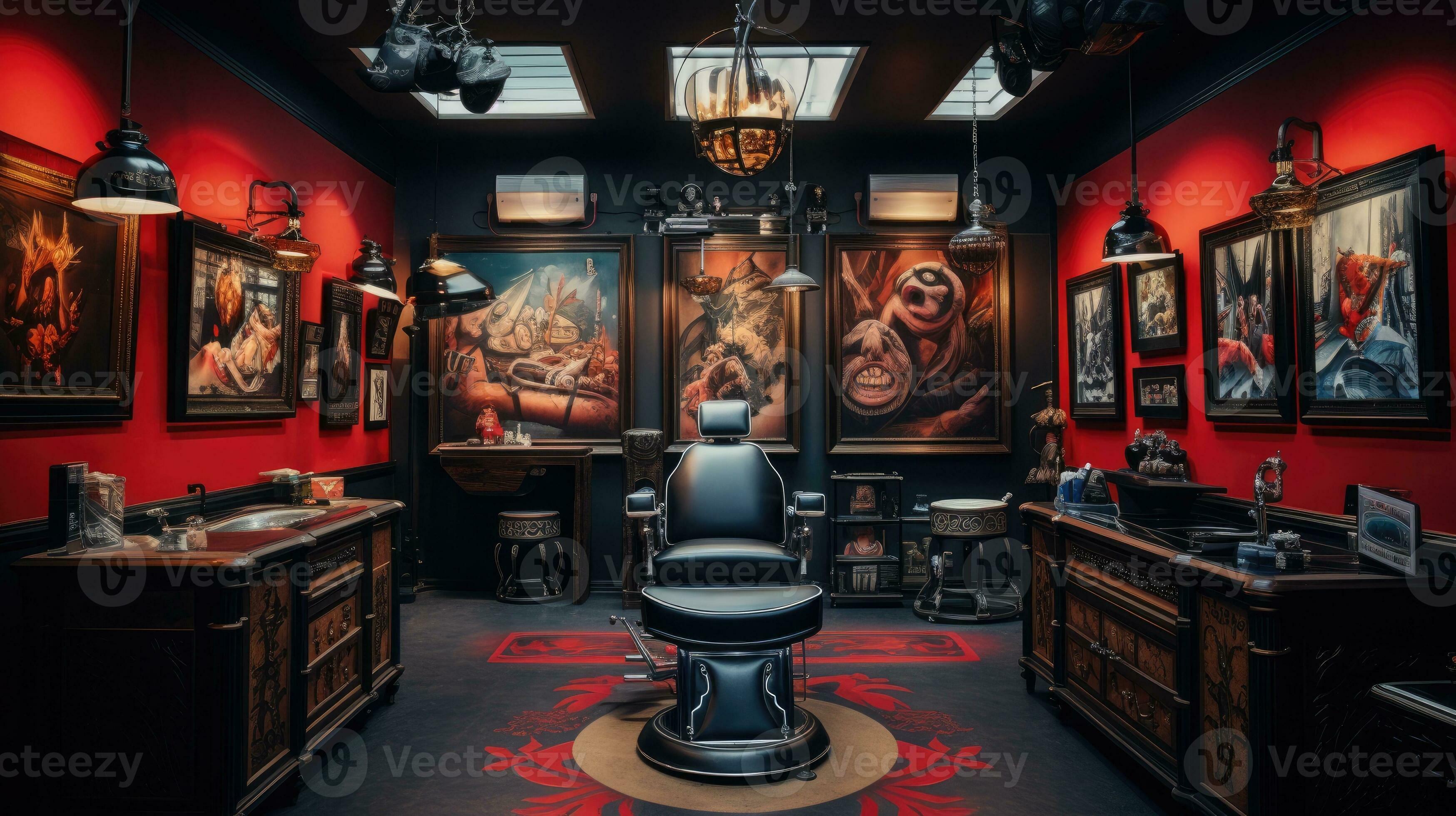 Modern and creative tattoo parlor with a chair. Brutal interior design  28595021 Stock Photo at Vecteezy