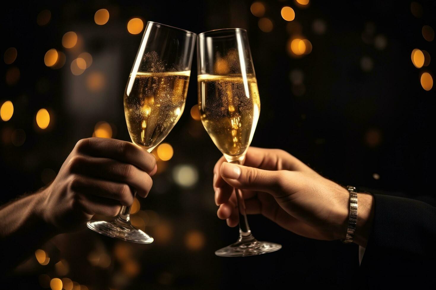 Friends celebrating New Year together photo