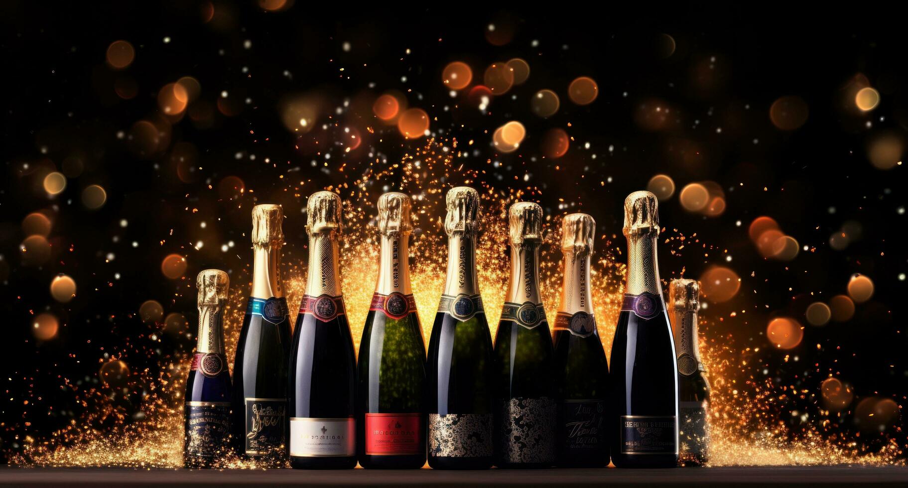 Glitter background with champagne bottle 28595246 Stock Photo at Vecteezy
