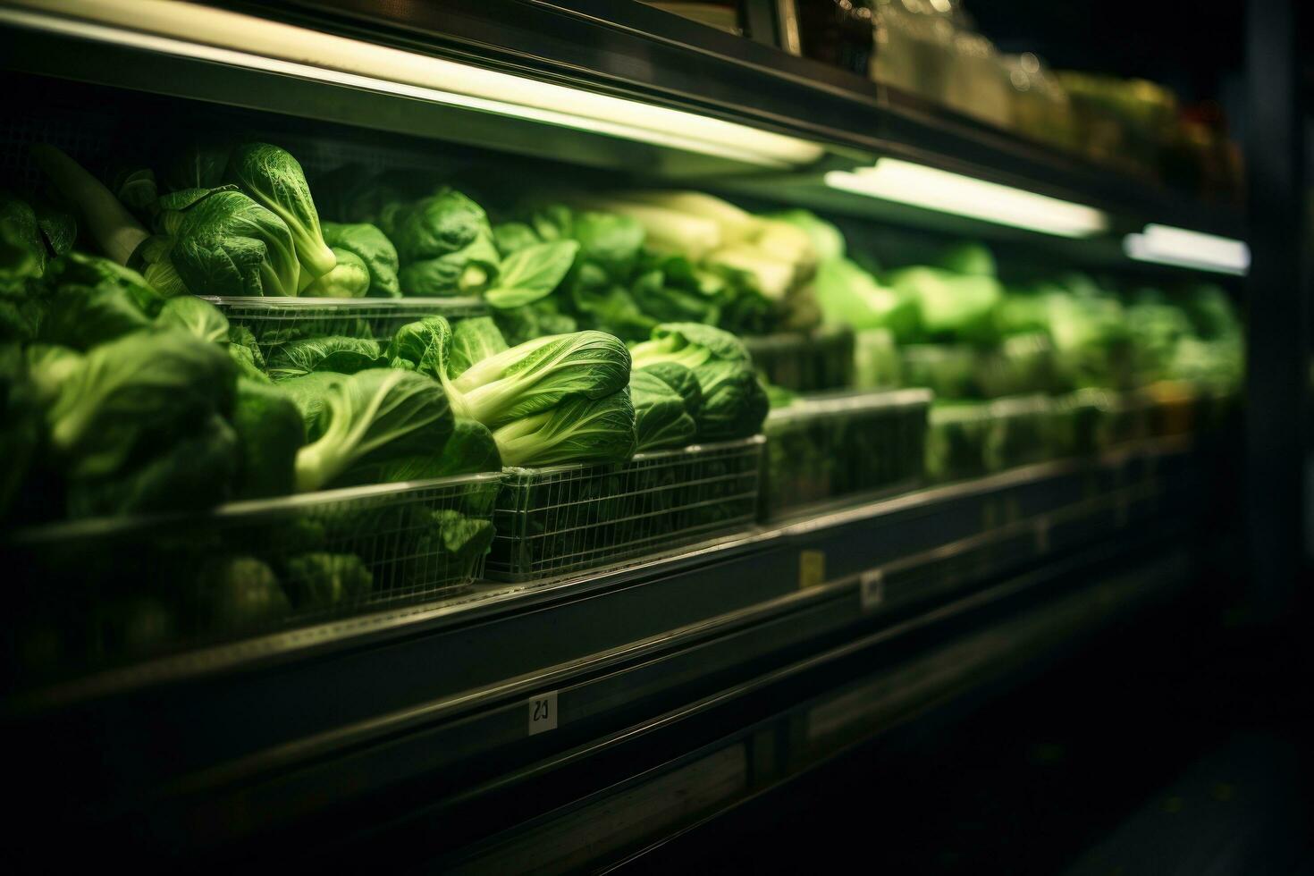 Vegetables on display in a grocery store photo