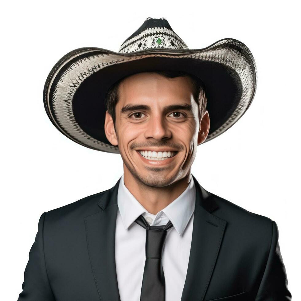 Mexican smiling businessman isolated photo