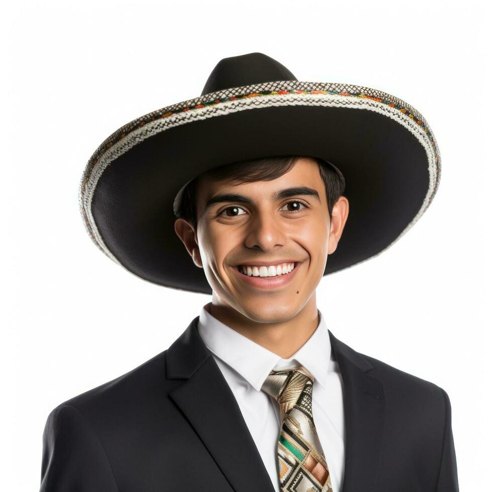 mexicano sonriente empresario aislado foto