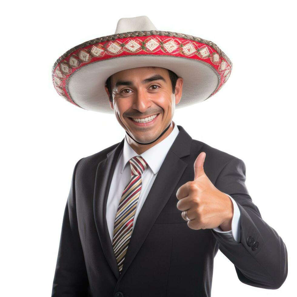Mexican smiling businessman isolated photo