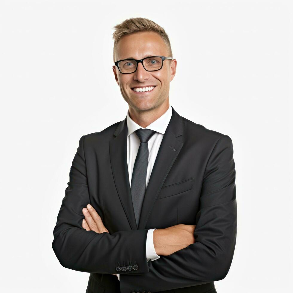 German smiling businessman isolated photo