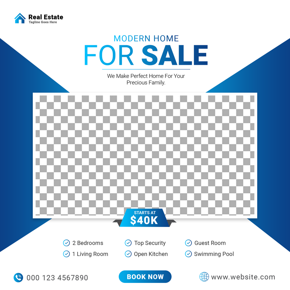 Property post design for social media psd