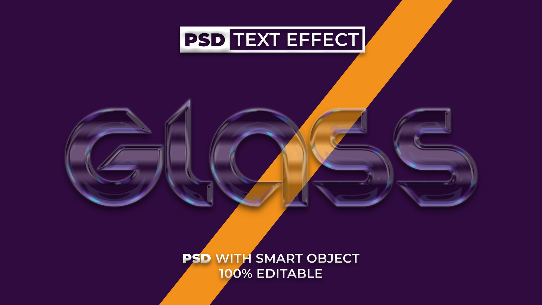 Glass text effect transparent style. Editable text effect. psd