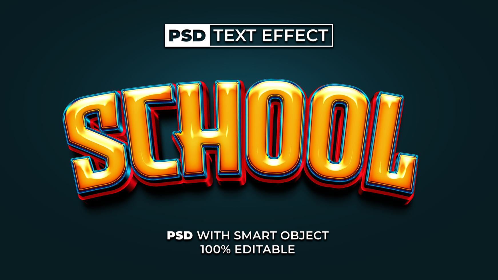 School Text Effect Curved Style. Editable Text Effect. psd