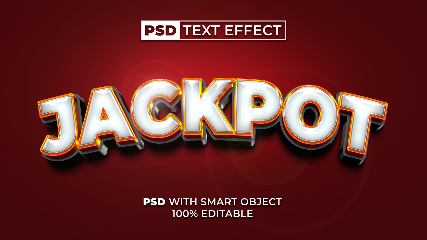 Jackpot Text Effect Gold Style. Editable Text Effect. psd