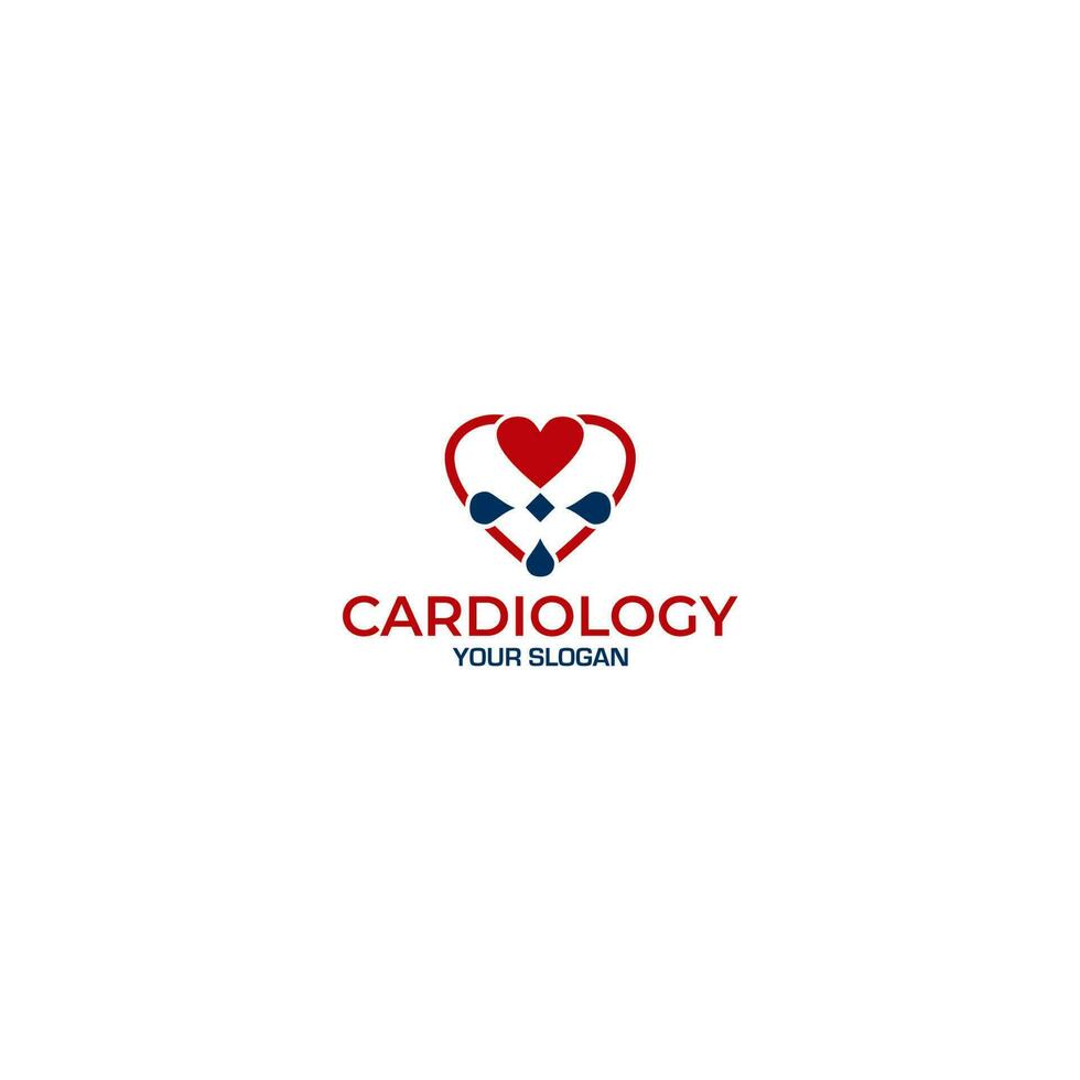 cardiovascular clínica logo diseño vector