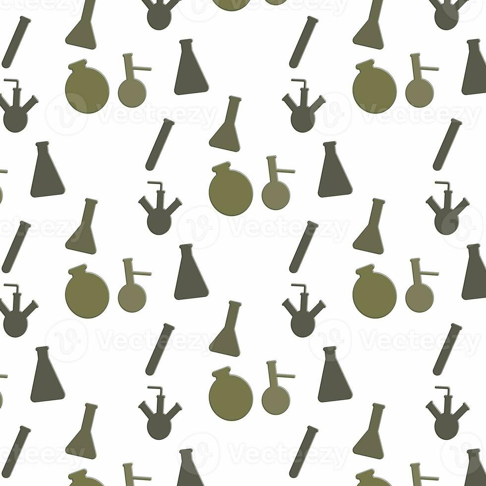 Background with a flask for chemical preparations for decoration and design. photo