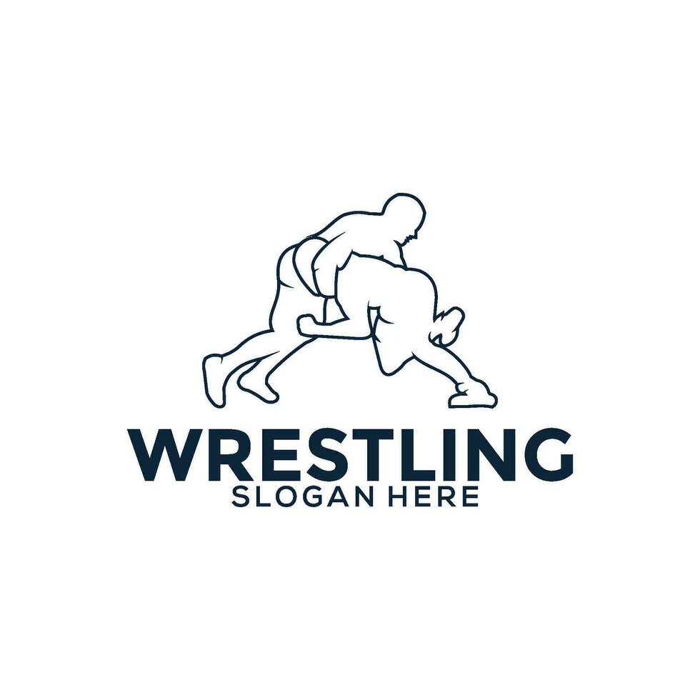 Wrestling logo template, Wrestling Sport logo vector template