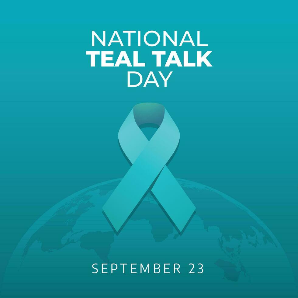 Teal Talk Day design template good for celebration usage. teal ribbon vector design. ribbon vector illustration. vector eps 10.