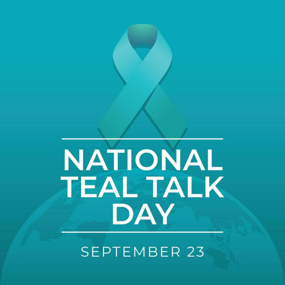 Teal Talk Day design template good for celebration usage. teal ribbon vector design. ribbon vector illustration. vector eps 10.