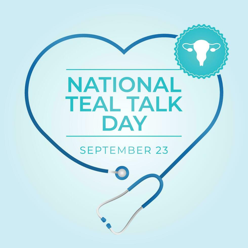 Teal Talk Day design template good for celebration usage. teal ribbon vector design. ribbon vector illustration. vector eps 10.