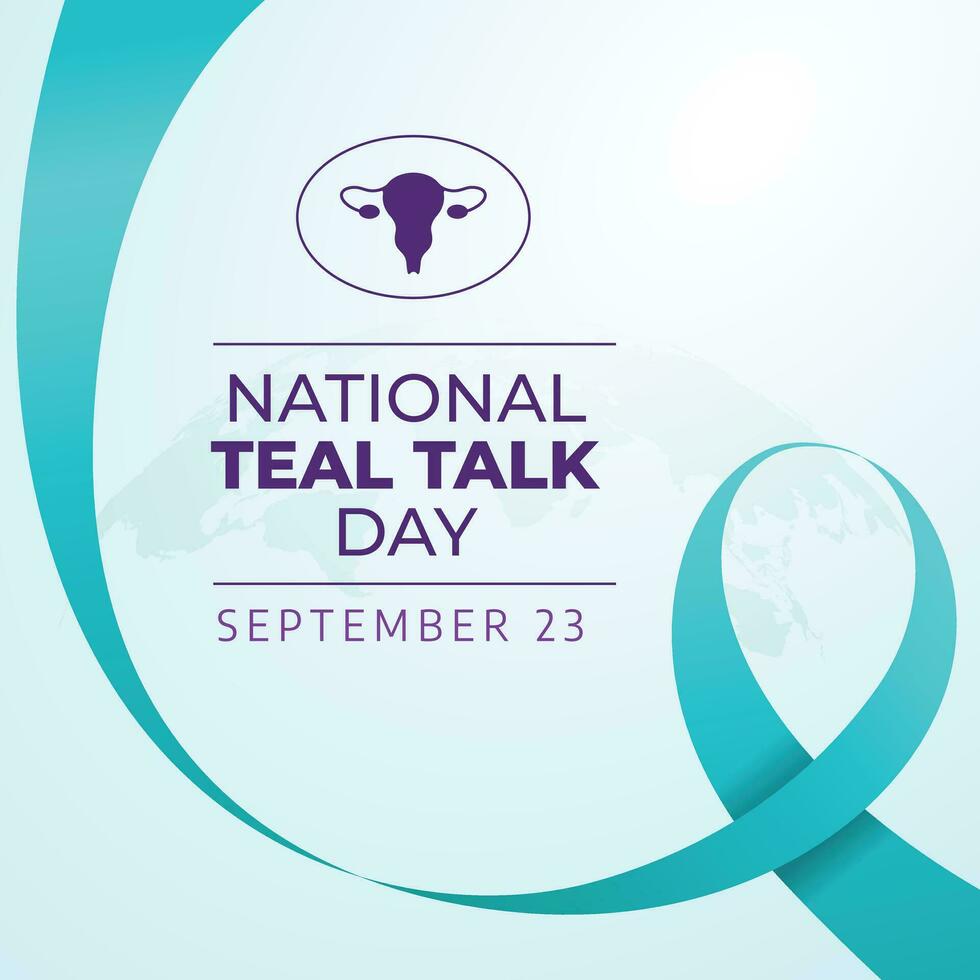 Teal Talk Day design template good for celebration usage. teal ribbon vector design. ribbon vector illustration. vector eps 10.