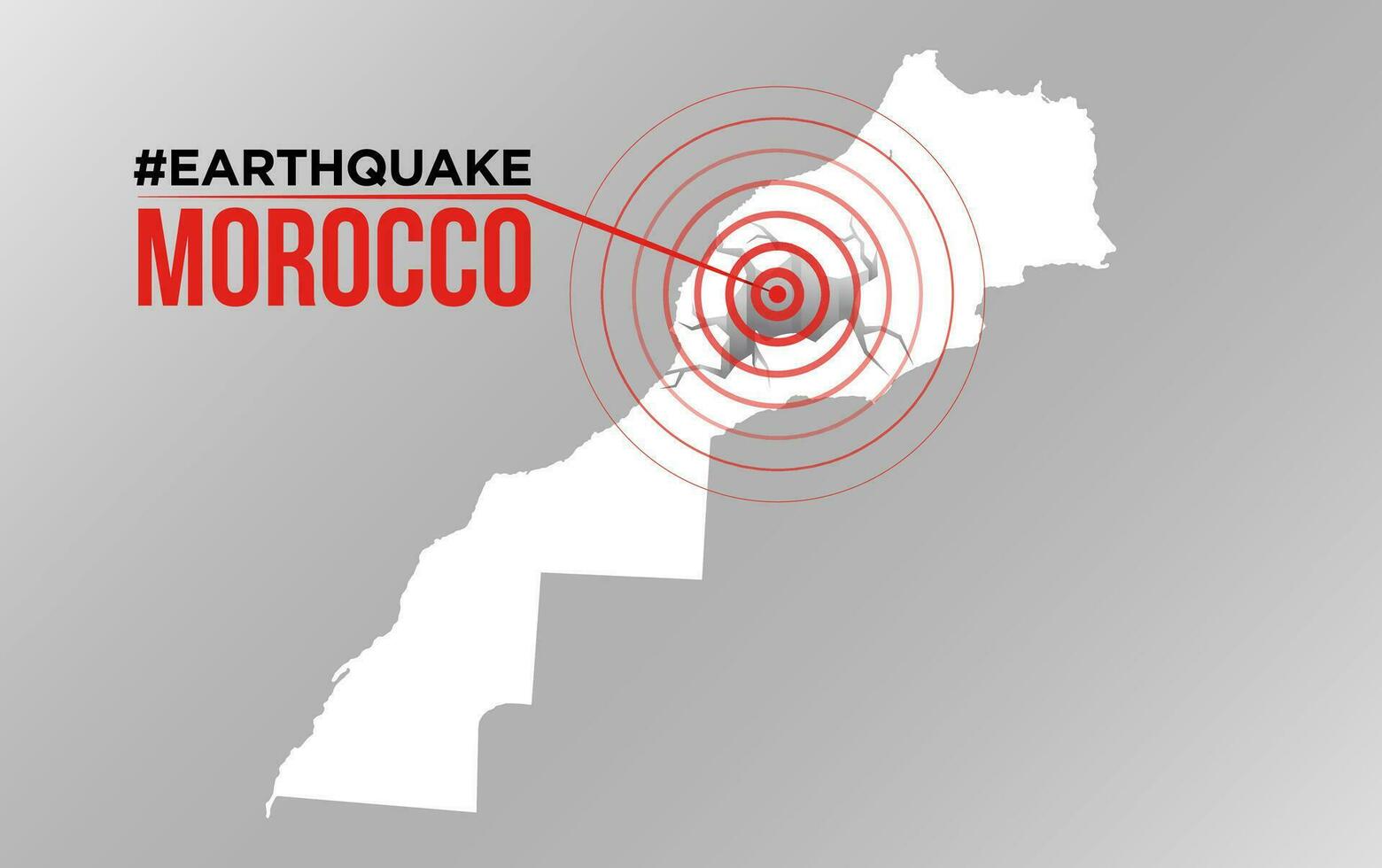 Morocco map earthquake. Major earthquakes in eastern Morocco on September 8, 2023 vector
