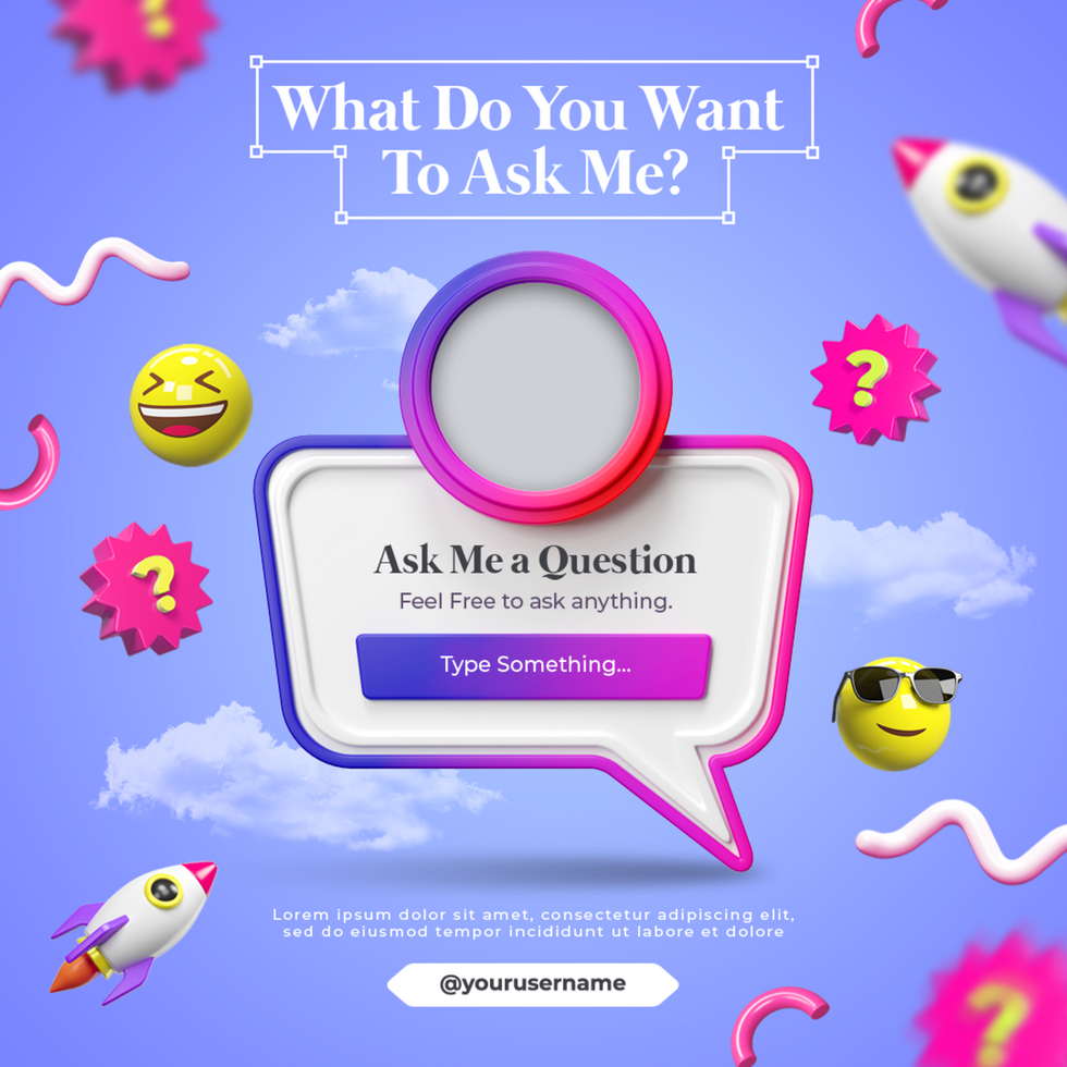 Ask me a question instagram social media post template psd